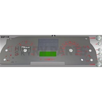 US Speedo Gauge Face Overlay - Silver Daytime Color/ Red Letter Color - SSF11R