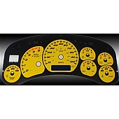 US Speedo Gauge Face Overlay - Yellow Daytime Color/ Black Letter Color - CK1000243D