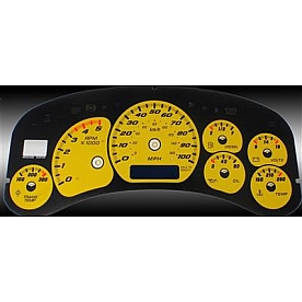 US Speedo Gauge Face Overlay - Yellow Daytime Color/ Black Letter Color - CK1000243D