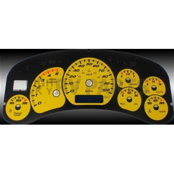 US Speedo Gauge Face Overlay - Yellow Daytime Color/ Black Letter Color - CK1000243D
