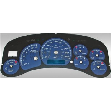US Speedo Gauge Face Overlay - Blue Daytime Color/ White Letter Color - CK1000244