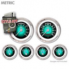 Aurora Instuments Gauge Face Overlay - Fiber Aqua Daytime Color/ White Letter Color - 5554