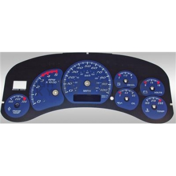 US Speedo Gauge Face Overlay - Blue Daytime Color/ White Letter Color - CK1000244D