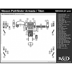 B & I Fender Dash Panel Trim WD543ASDB