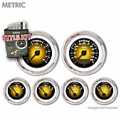 Aurora Instuments Gauge Face Overlay - Fiber Amber Daytime Color/ White Letter Color - 5565