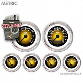 Aurora Instuments Gauge Face Overlay - Fiber Amber Daytime Color/ White Letter Color - 5565