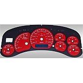 US Speedo Gauge Face Overlay - Red Daytime Color/ White Letter Color - CK1000245