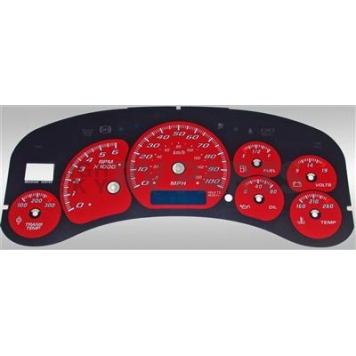 US Speedo Gauge Face Overlay - Red Daytime Color/ White Letter Color - CK1000245