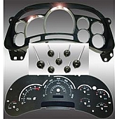 US Speedo Gauge Face Overlay - Black Daytime Color/ White Letter Color - PLK0541