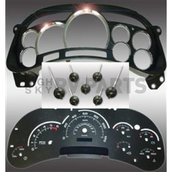 US Speedo Gauge Face Overlay - Black Daytime Color/ White Letter Color - PLK0541