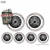 Aurora Instuments Gauge Face Overlay - Fiber Gray Daytime Color/ White Letter Color - 1945