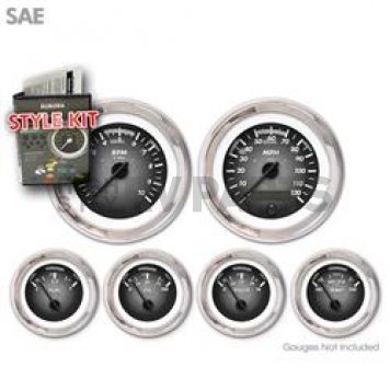 Aurora Instuments Gauge Face Overlay - Fiber Gray Daytime Color/ White Letter Color - 1945