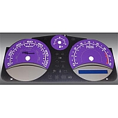 US Speedo Gauge Face Overlay - Purple Daytime Color/ White Letter Color - COB067