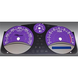 US Speedo Gauge Face Overlay - Purple Daytime Color/ White Letter Color - COB067