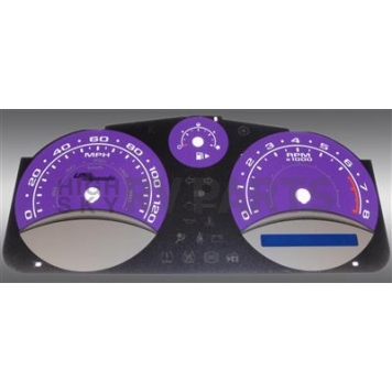 US Speedo Gauge Face Overlay - Purple Daytime Color/ White Letter Color - COB067
