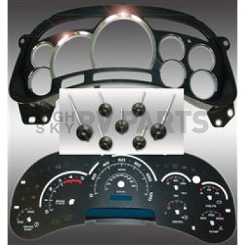 US Speedo Gauge Face Overlay - Black Daytime Color/ White Letter Color - PLK0541D