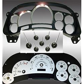 US Speedo Gauge Face Overlay - Silver Daytime Color/ Black Letter Color - PLK0542