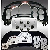 US Speedo Gauge Face Overlay - Silver Daytime Color/ Black Letter Color - PLK0542D