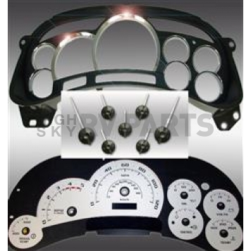US Speedo Gauge Face Overlay - Silver Daytime Color/ Black Letter Color - PLK0542D