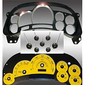 US Speedo Gauge Face Overlay - Yellow Daytime Color/ Black Letter Color - PLK0543