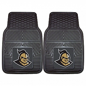 Fan Mat Floor Mat - Universal Fit Black Vinyl Set of 2 - 12767