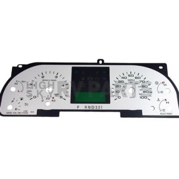 US Speedo Gauge Face Overlay - Silver Daytime Color/ Black Letter Color - F2500542D