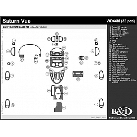 B & I Fender Dash Panel Trim WD448IRBA