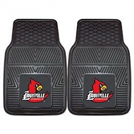 Fan Mat Floor Mat - Universal Fit Black Vinyl Set of 2 - 8916