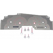 US Speedo Gauge Face Overlay - Silver Daytime Color/ Red Letter Color - SSF01R