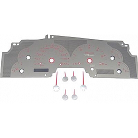 US Speedo Gauge Face Overlay - Silver Daytime Color/ Red Letter Color - SSF01R