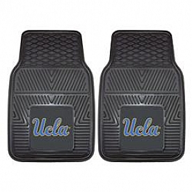 Fan Mat Floor Mat - Universal Fit Black Vinyl Set of 2 - 8961