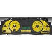 US Speedo Gauge Face Overlay - Yellow Daytime Color/ Black Letter Color - F2500543D