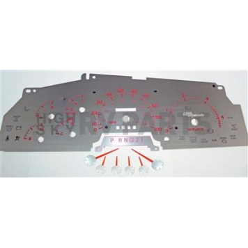 US Speedo Gauge Face Overlay - Silver Daytime Color/ Red Letter Color - SSF02R