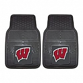 Fan Mat Floor Mat - Universal Fit Black Vinyl Set of 2 - 8964