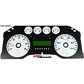 US Speedo Gauge Face Overlay - White Daytime Color/ Black Letter Color - F2500840G