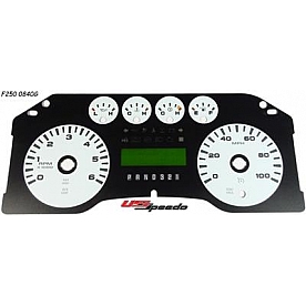 US Speedo Gauge Face Overlay - White Daytime Color/ Black Letter Color - F2500840G