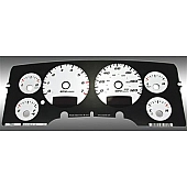 US Speedo Gauge Face Overlay - White Daytime Color/ Black Letter Color - RAM020