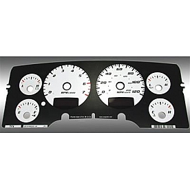 US Speedo Gauge Face Overlay - White Daytime Color/ Black Letter Color - RAM020