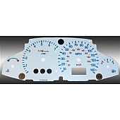 US Speedo Gauge Face Overlay - White Daytime Color/ Black Letter Color - FOC040