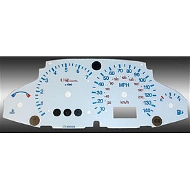 US Speedo Gauge Face Overlay - White Daytime Color/ Black Letter Color - FOC040