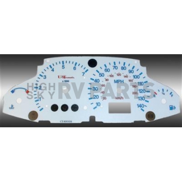 US Speedo Gauge Face Overlay - White Daytime Color/ Black Letter Color - FOC040