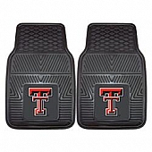 Fan Mat Floor Mat - Universal Fit Black Vinyl Set of 2 - 8920