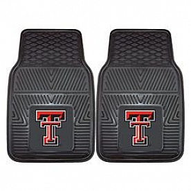 Fan Mat Floor Mat - Universal Fit Black Vinyl Set of 2 - 8920