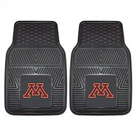 Fan Mat Floor Mat - Universal Fit Black Vinyl Set of 2 - 8922