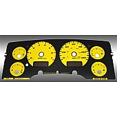 US Speedo Gauge Face Overlay - Yellow Daytime Color/ Black Letter Color - RAM023