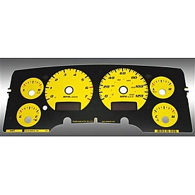 US Speedo Gauge Face Overlay - Yellow Daytime Color/ Black Letter Color - RAM023