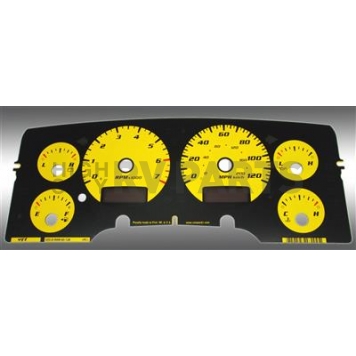 US Speedo Gauge Face Overlay - Yellow Daytime Color/ Black Letter Color - RAM023