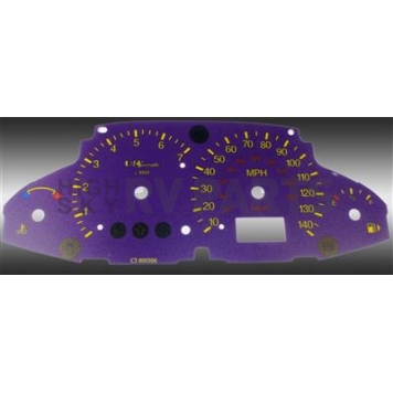 US Speedo Gauge Face Overlay - Purple Daytime Color/ White Letter Color - FOC047