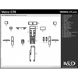 B & I Fender Dash Panel Trim WD889ASDB