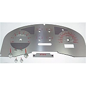 US Speedo Gauge Face Overlay - Silver Daytime Color/ Red Letter Color - SSF04R
